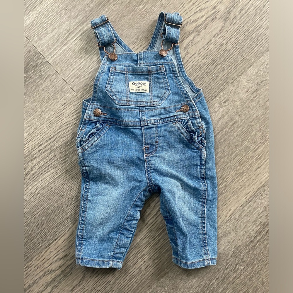 OshGosh Denim 3m Overalls with Ruffle Pockets